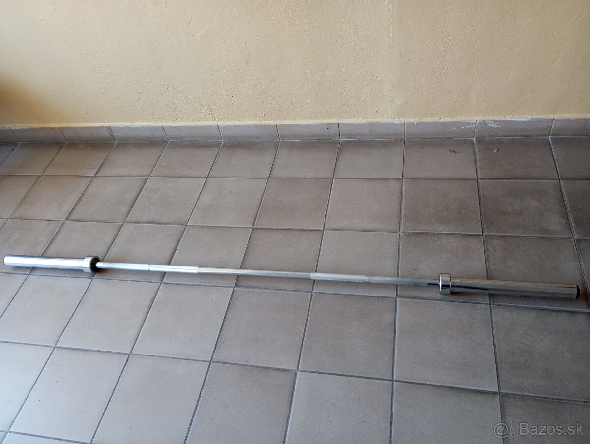 Olympijská tyč GORILLA SPORTS 220 cm/50 mm -NOVÁ za 1/2 ceny