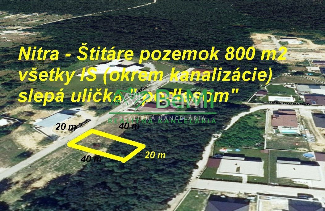 Pozemok Štitáre (800 m2) ,v slepej uličke pod lesom ID 539-