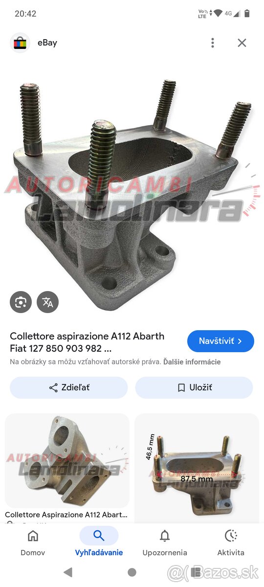 Kúpim sacie potrubie pre Fiat 850 special