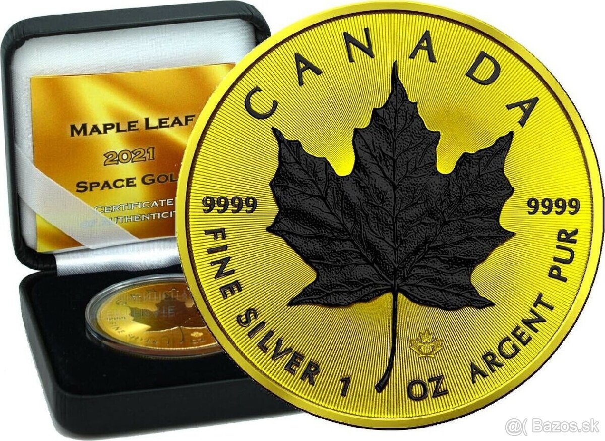Investicne striebro mince minca Maple Leaf