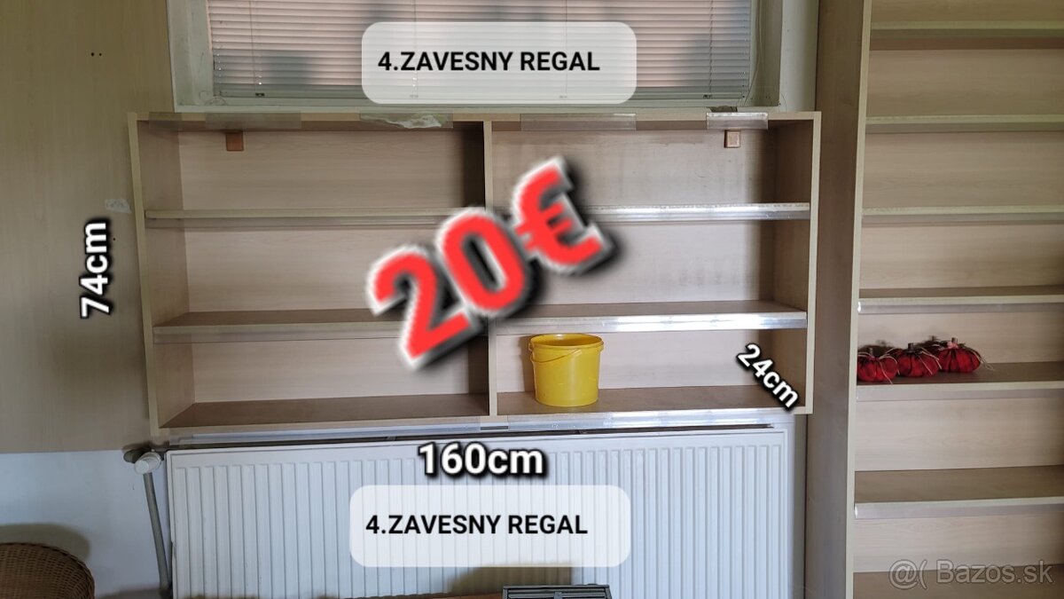 Regal zavesny nastenny