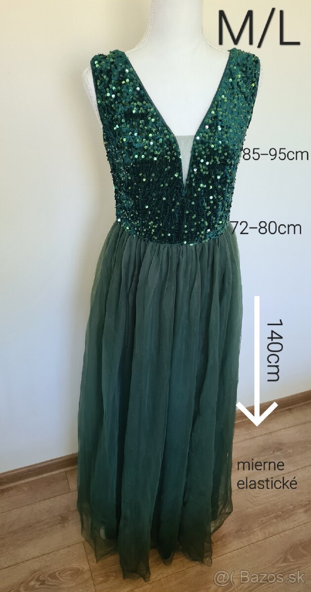 Tmavozelene šaty L
