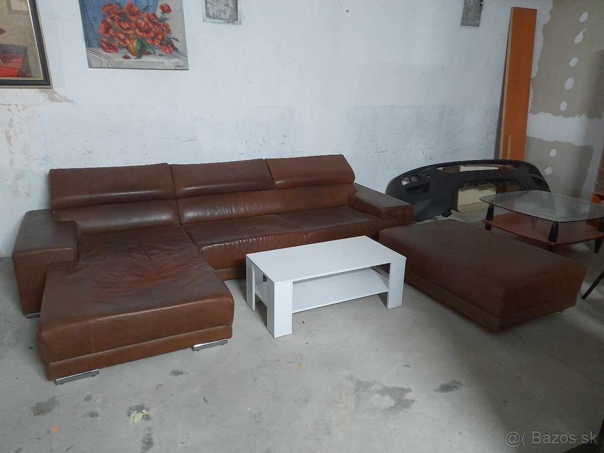 kožena rohova sedačka