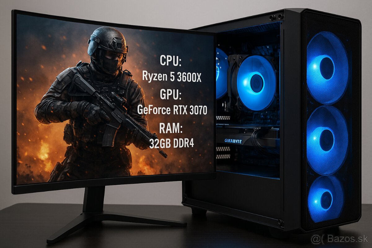 Herný výkonný PC – RTX 3070/ Ryzen 5/ 32GB RAM/NVMe/ARGB