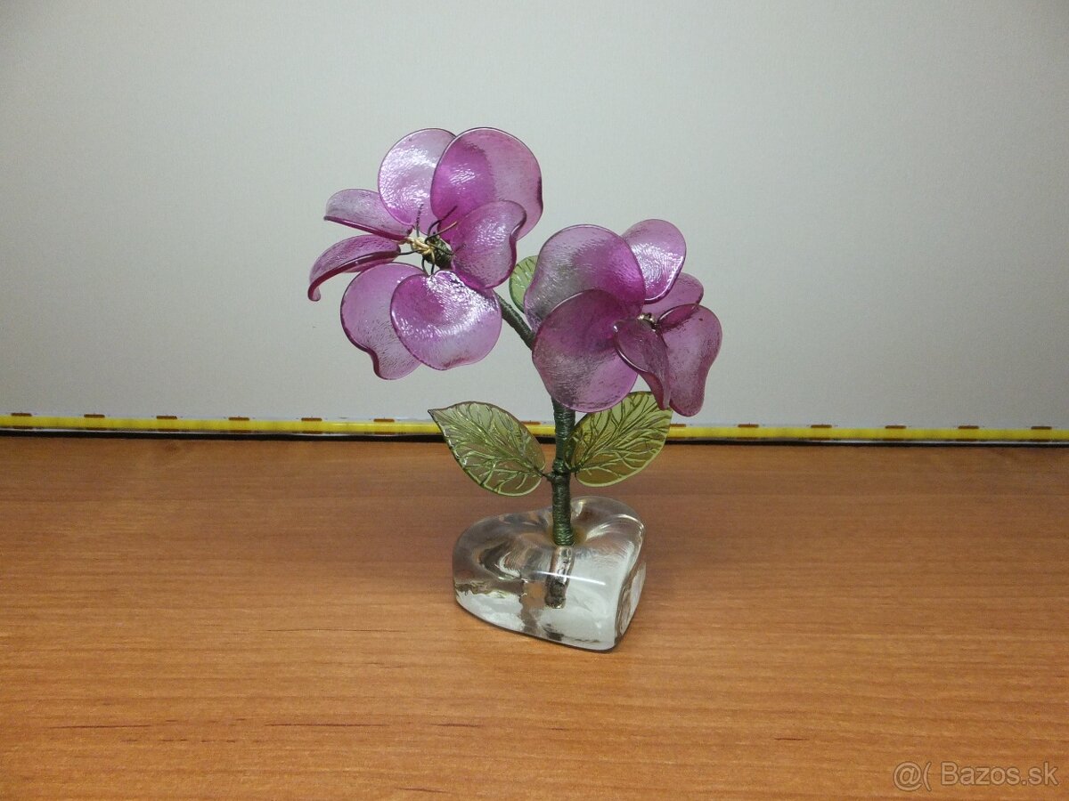 Starožitná krásná skleněná kytička, předpoklad J. Brychta