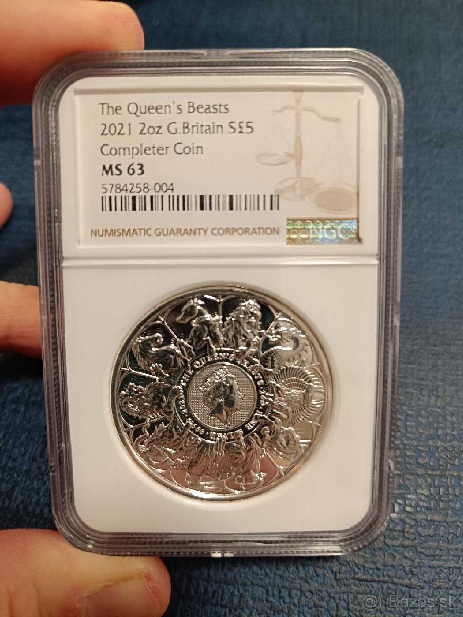 2oz The Queen's Beasts 2021 ✓ Completer NGC ✓ strieborné 🪙