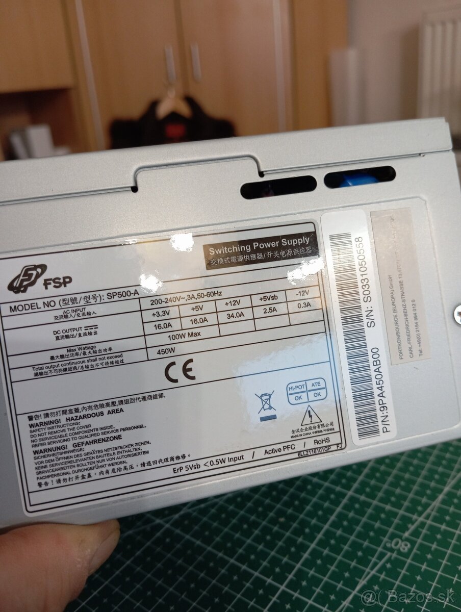Predám PC zdroj FSP- SP 500A - 450W
