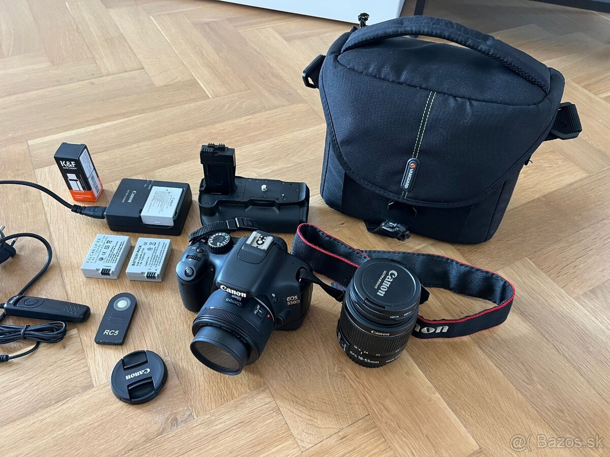 📷 Canon EOS 550D + 2 objektívy + príslušenstvo (skvelý mix)
