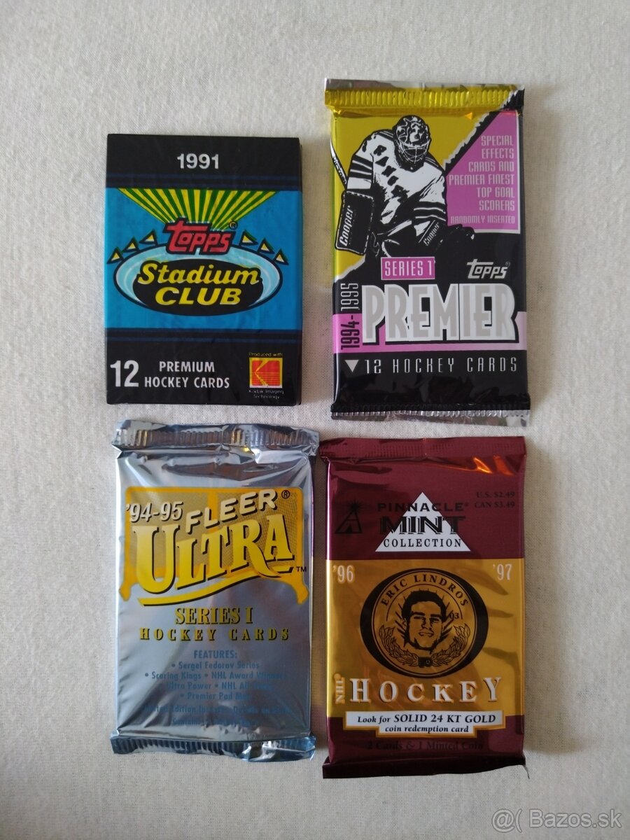 Hokejové kartičky - boxy a balíčky NHL