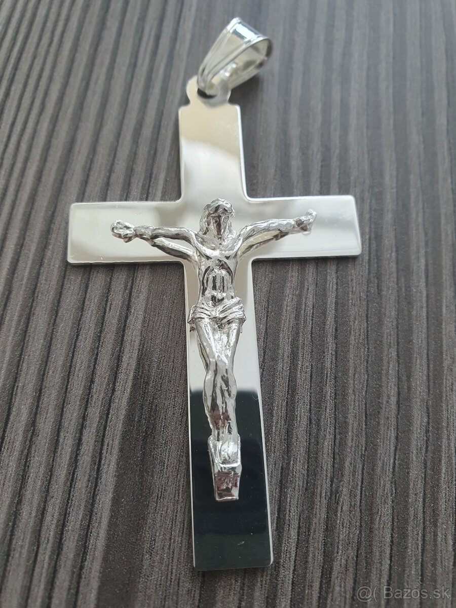 Veľký strieborny kríž 925