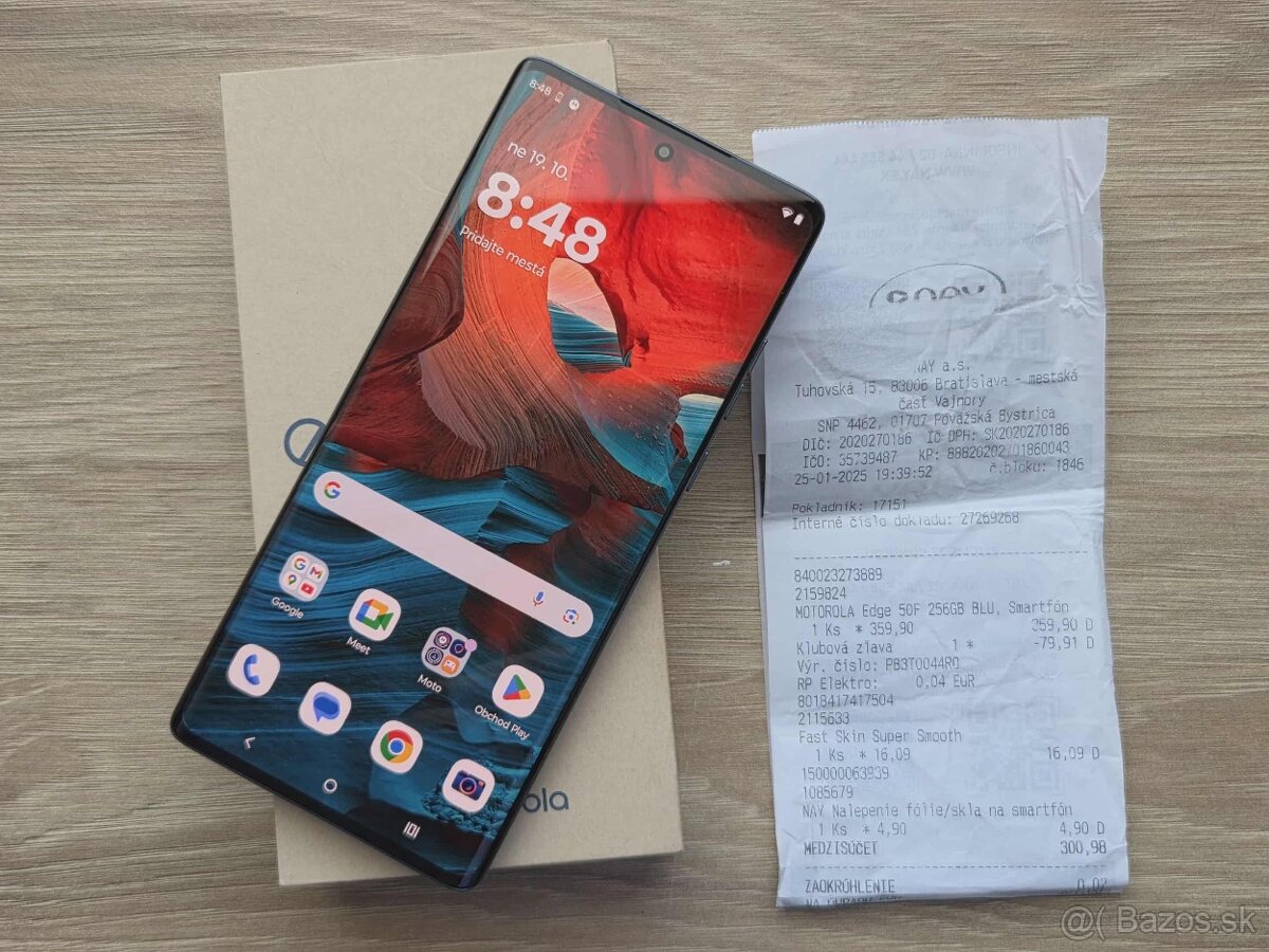 Motorola EDGE 50 Fusion 5G 8GB/256GB Blue, top, zaruka NAY