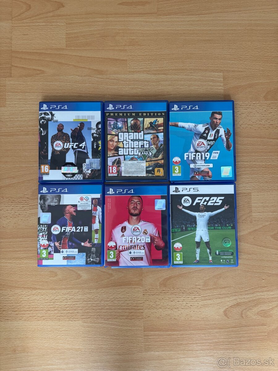 Hry na PS4 (GTA 5, fifa, UFC)+ FC25 na PS5
