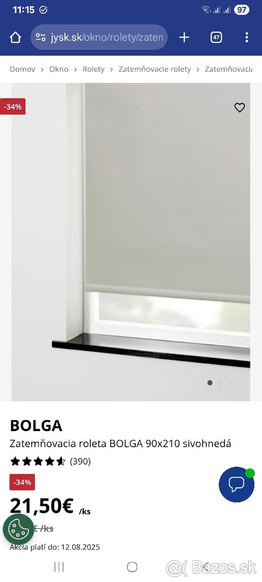 Zatemňovacie rolety JYSK