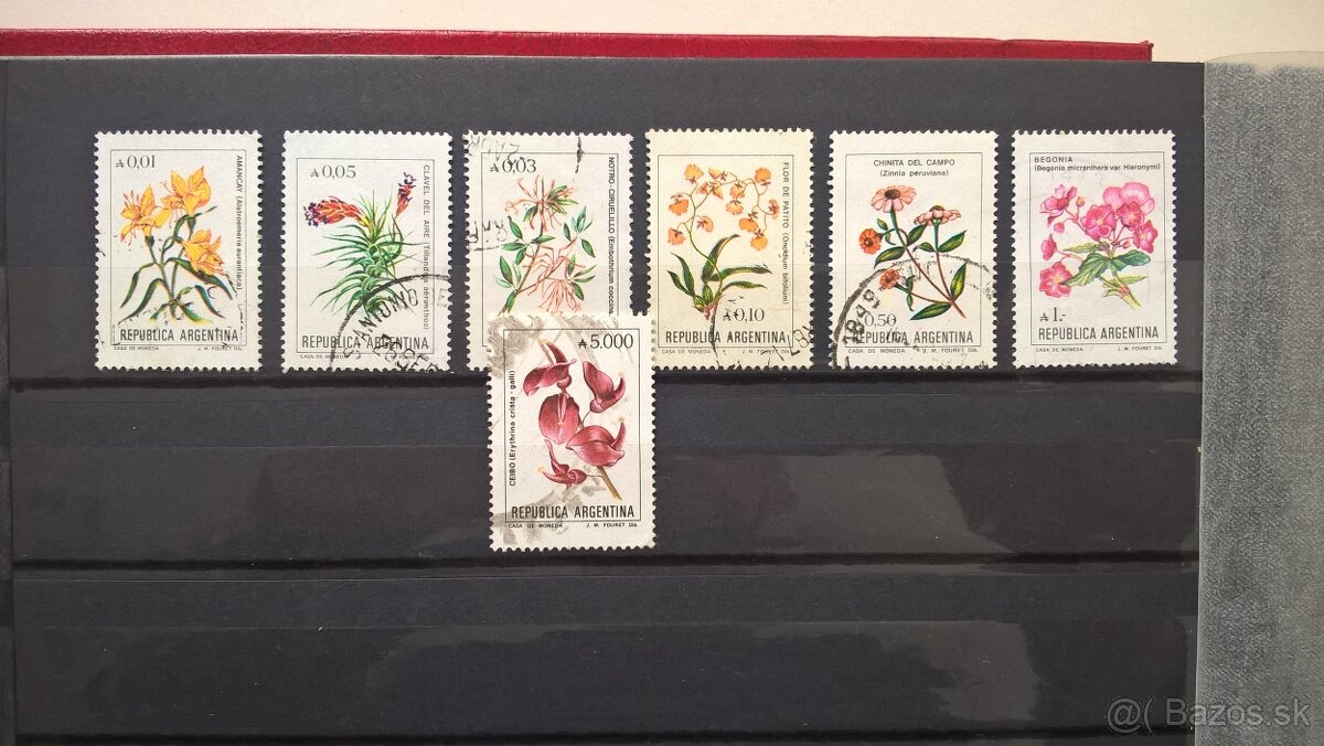 Poštové známky č.139 - Argentína - kvety