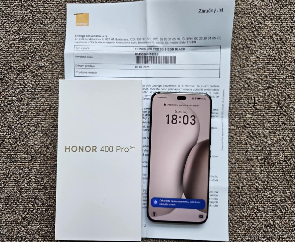 Honor 400 Pro 12GB / 512GB, cierny , top , zaruka , kryt