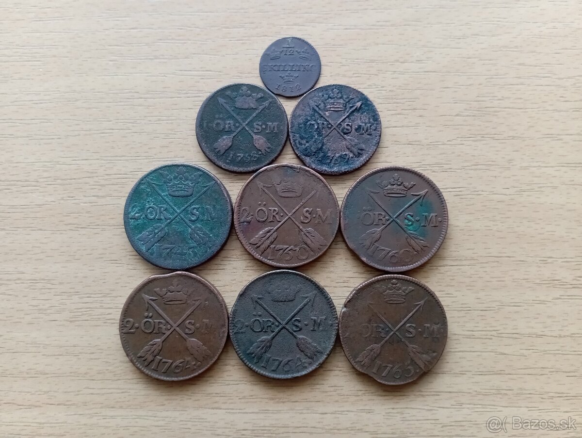 Švédske staré mince 1