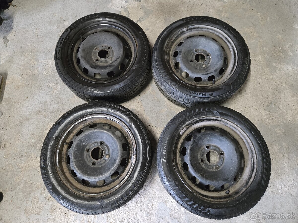 Plechové disky 4x108 + zimné pneu 195/50r15