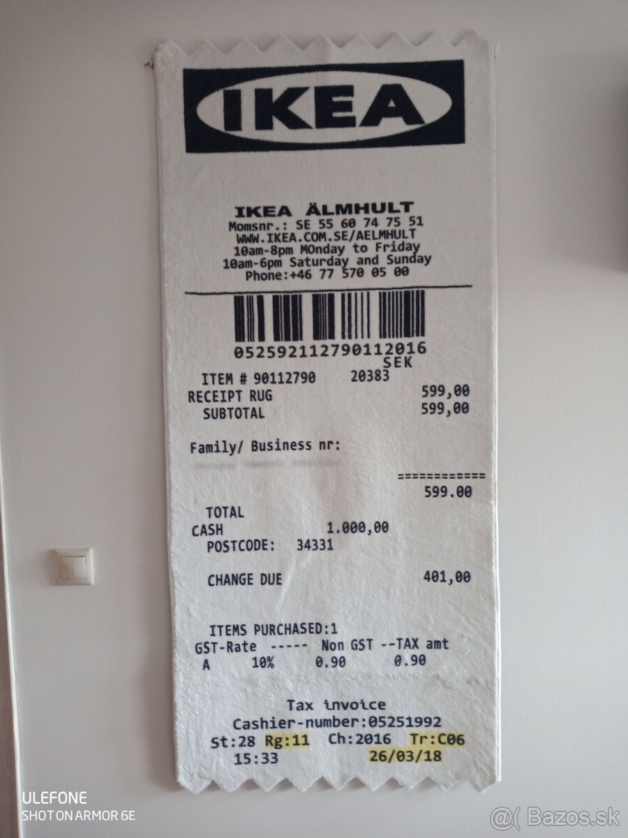 Off-white Ikea koberec