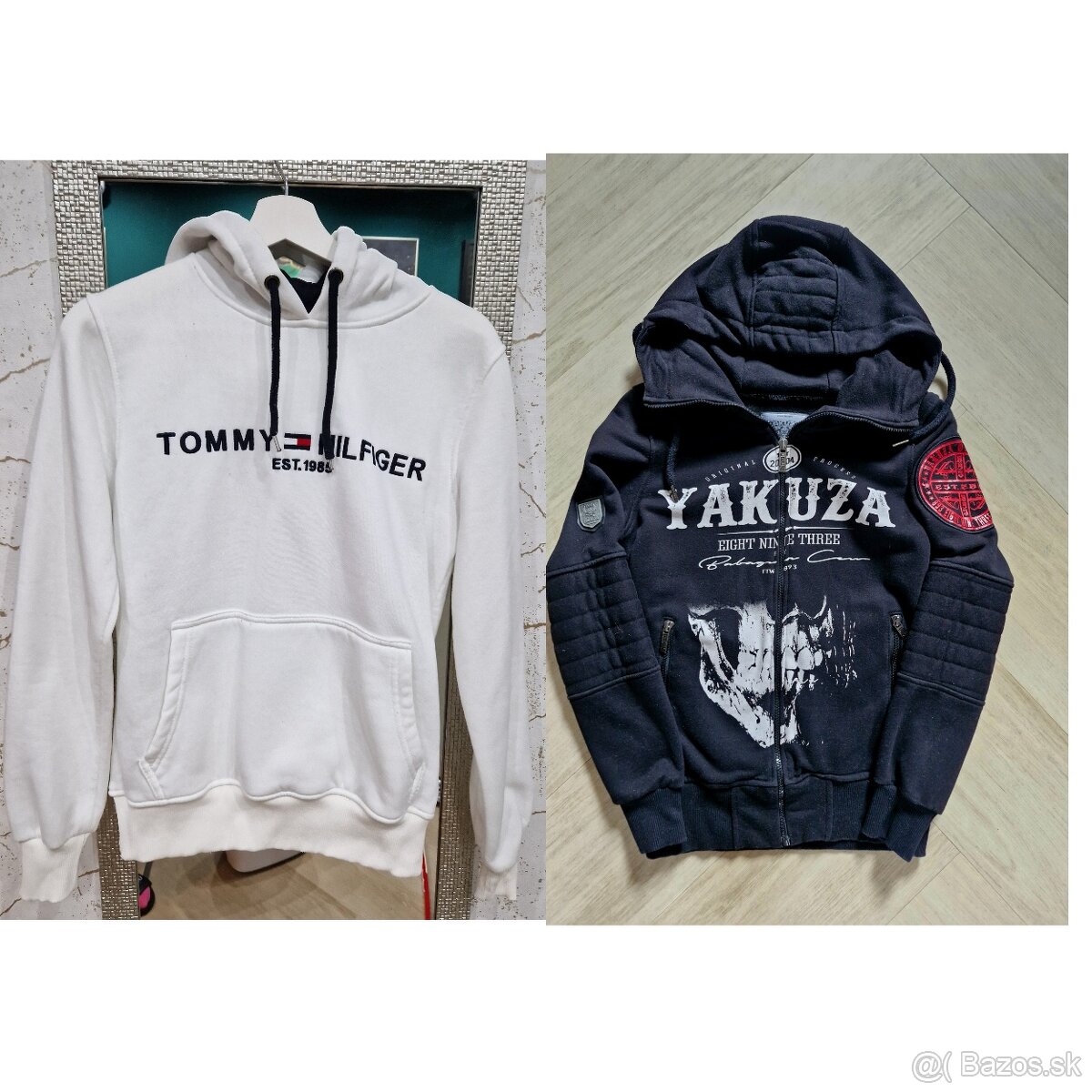 NOVA Tommy Hilfiger biela a Yakuza cierna mikina