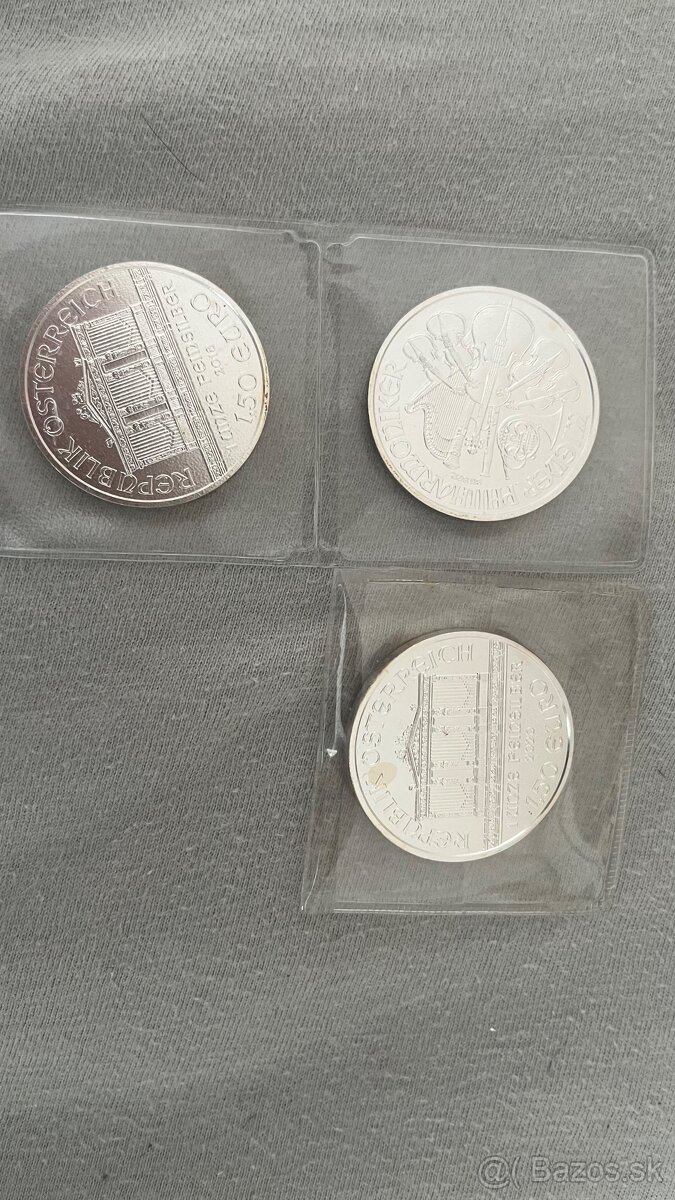 Strieborné investičné mince Wiener Philharmoniker – 1 oz (Ag
