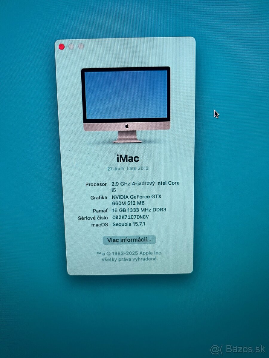 Predam iMac 27 late 2012