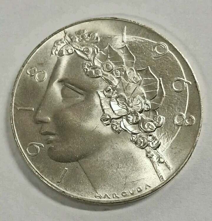 Strieborna zberatelska minca 50Kcs 1968