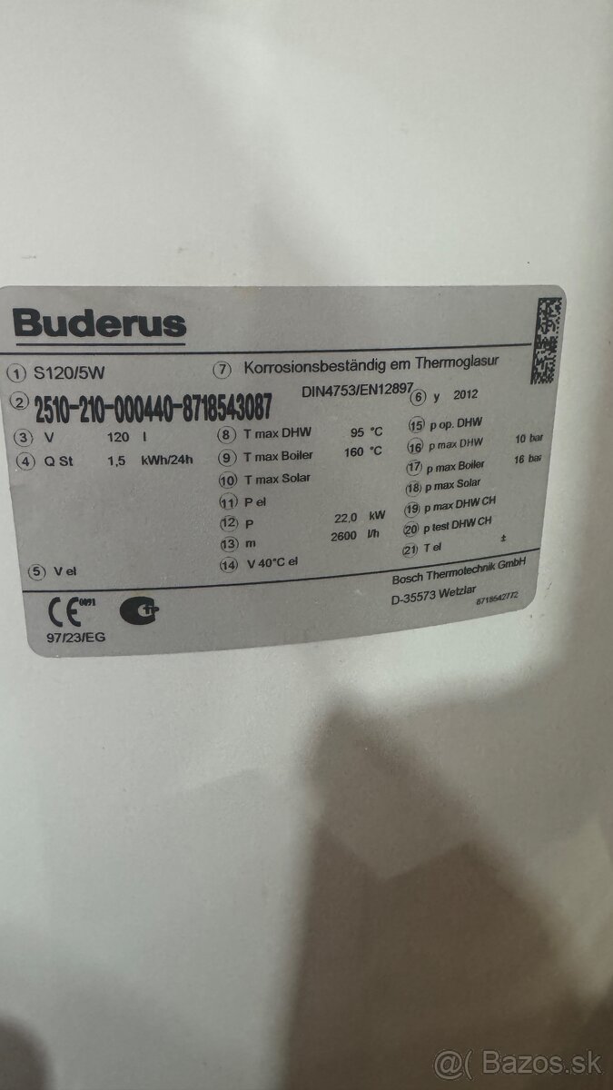 Zásobník na TUV - Buderus S120/5S