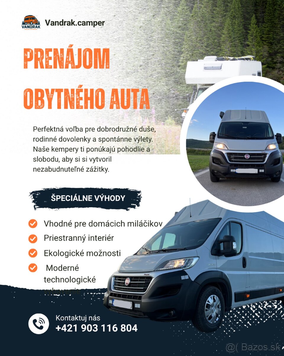 Prenájom obytného auta – VANDRÁK KARAVAN