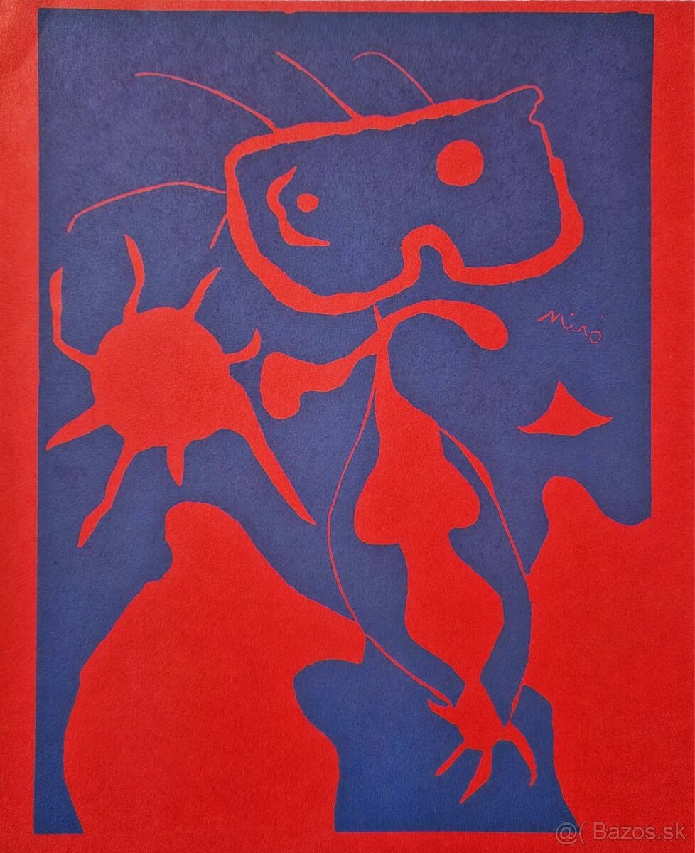 JOAN MIRO - Man in the Red Sun (1959), Linoryt