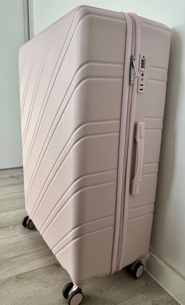 XL cestovný kufor svetlo ružový 86,5 x 57,5 x 32,5cm