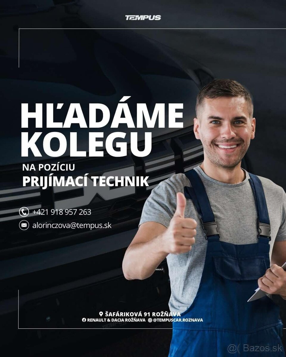 Hľadáme kolegu – Prijímací technik