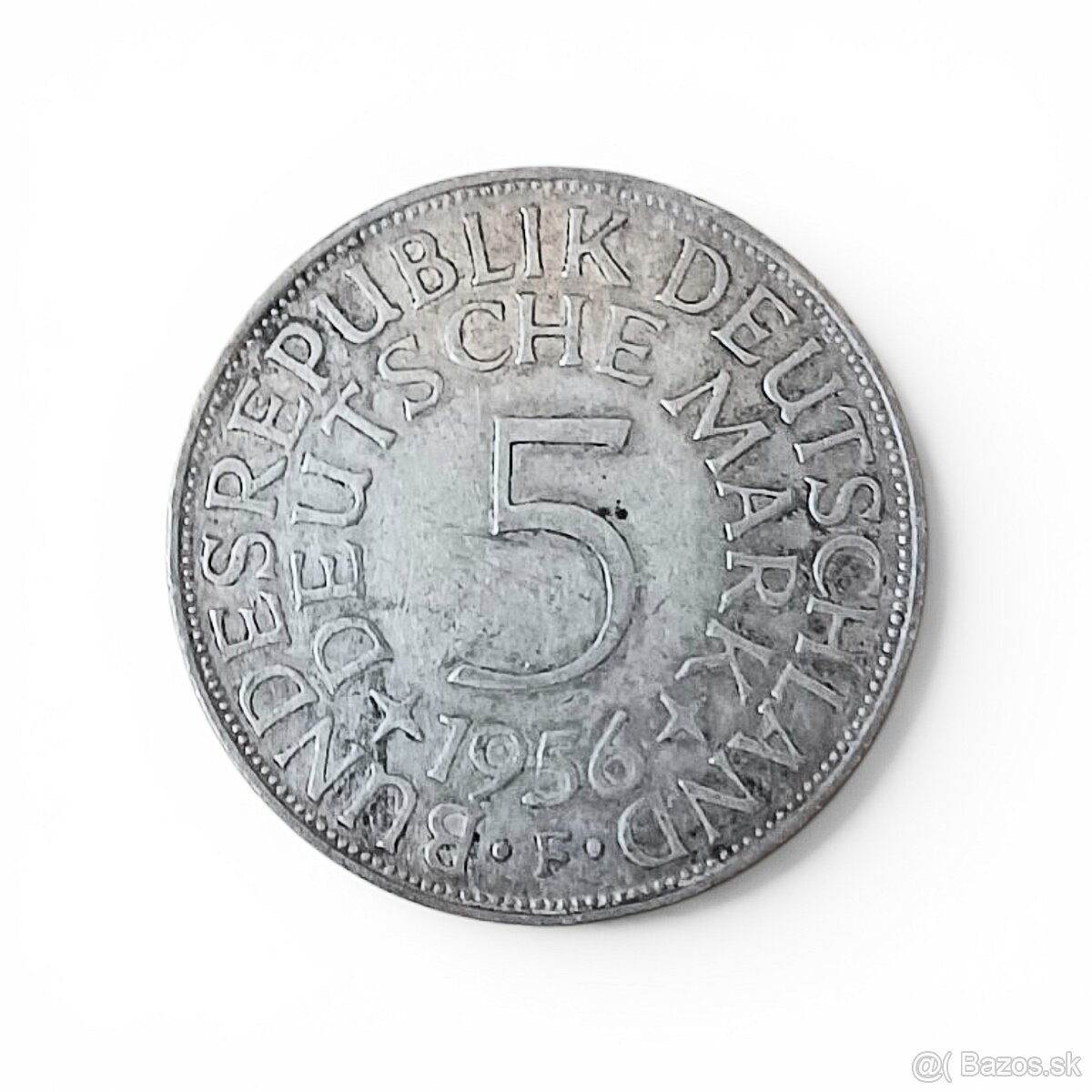 5 DM 1956 F strieborná minca