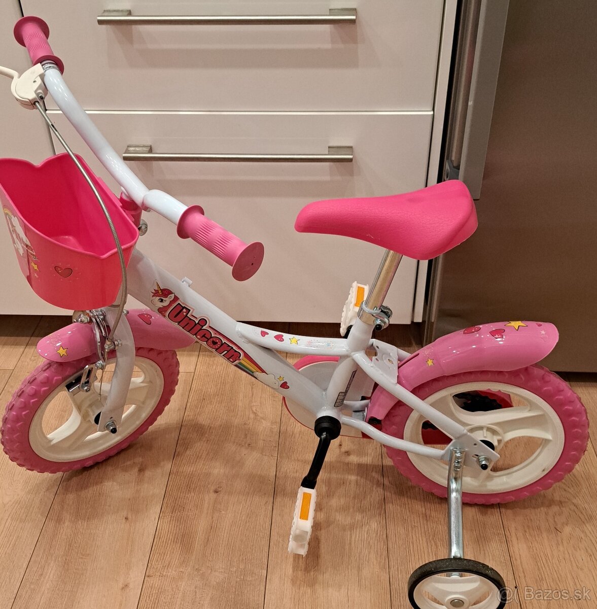 Dievčensky bicykel ružovo biely