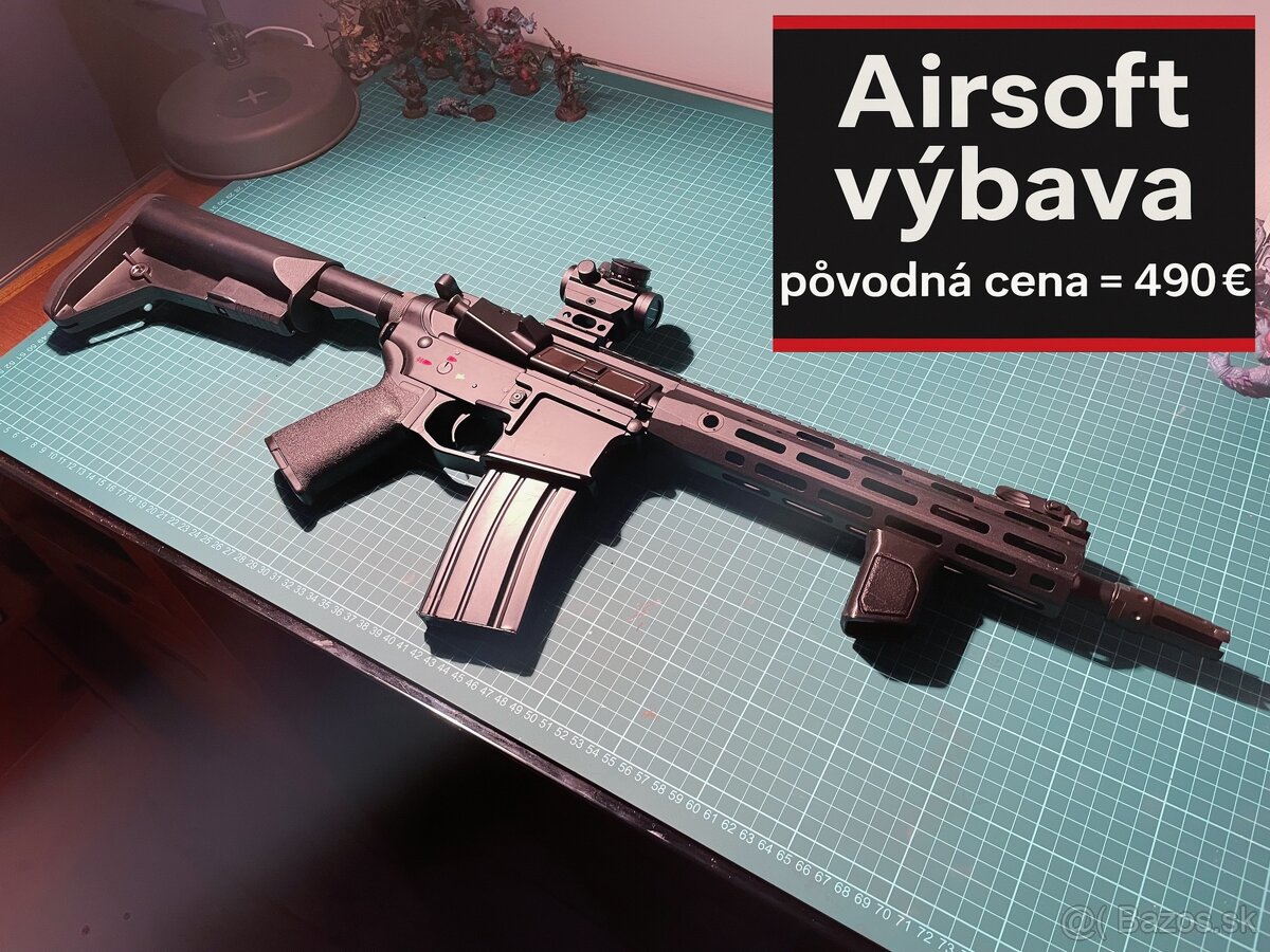 Airsoft výbava – AR-15 QD Platinum (takmer nová)