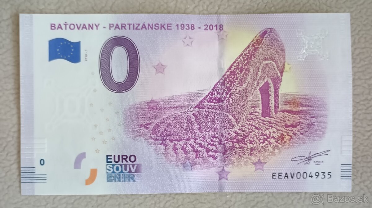 0 euro bankovka Baťovany