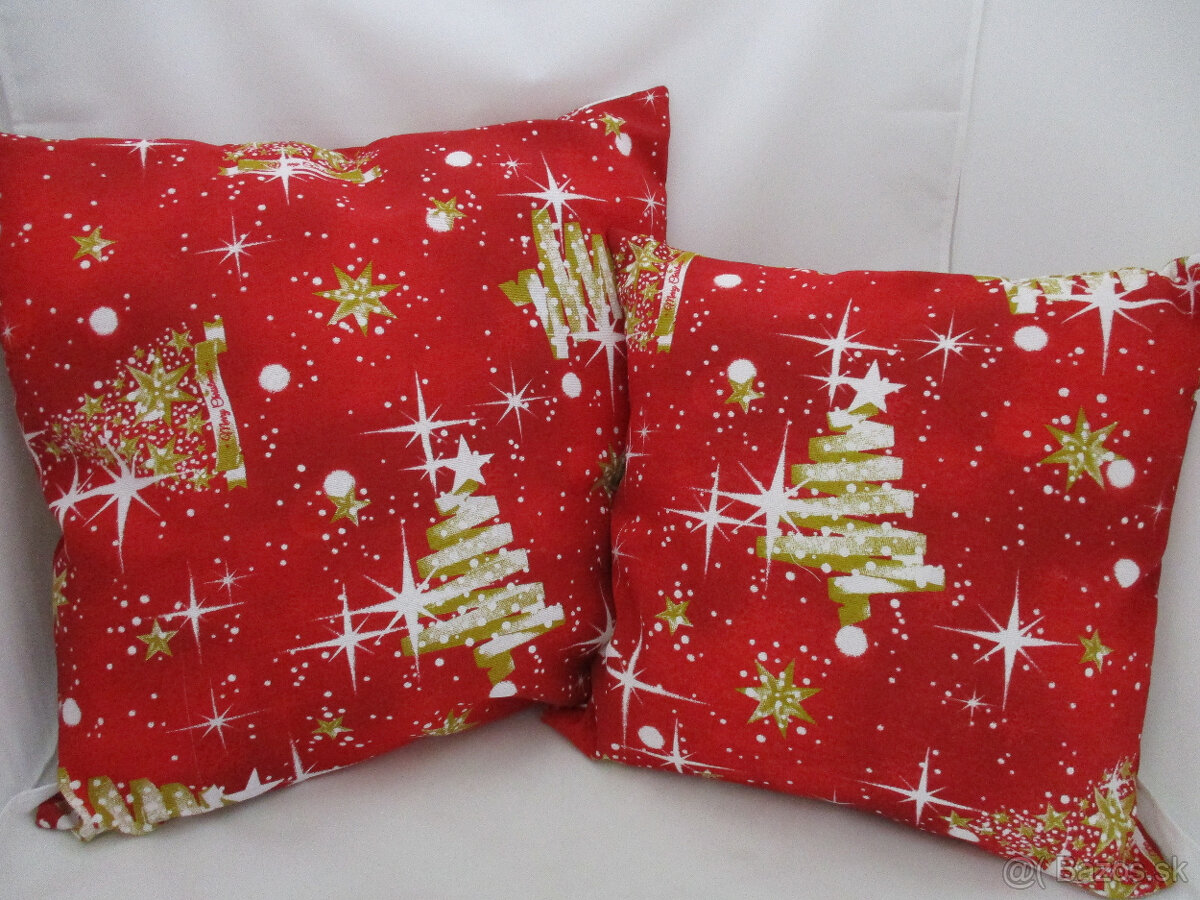 Vianočná obliečka červeno bielo zlatá,dve veľkosti