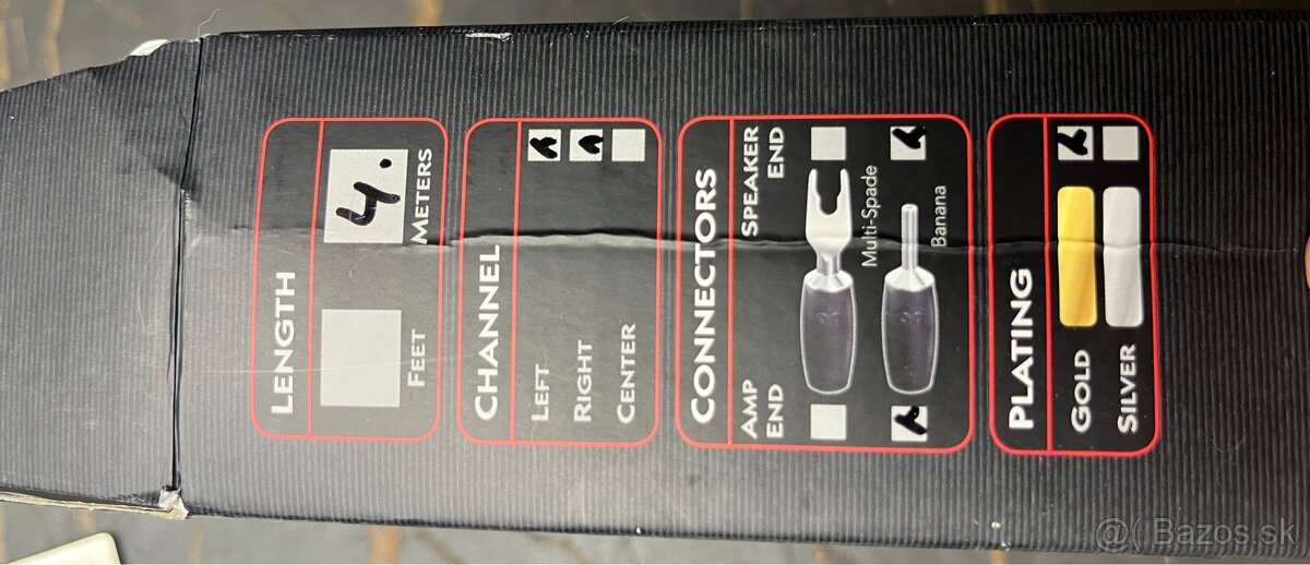 AudioQuest GO-4 (4 m, ukončený banánikmi)