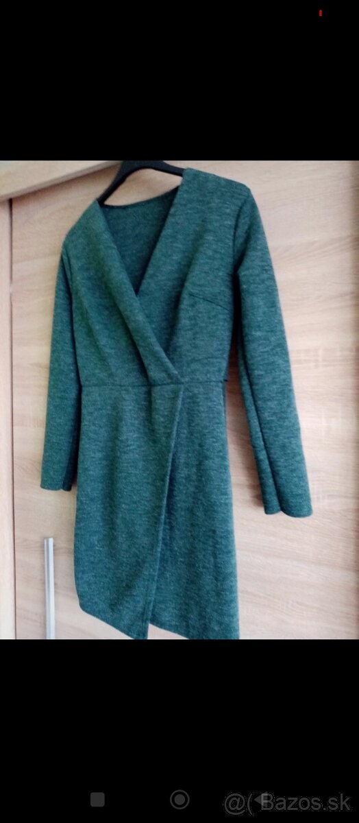 Svetrikove šaty XS/S zelene
