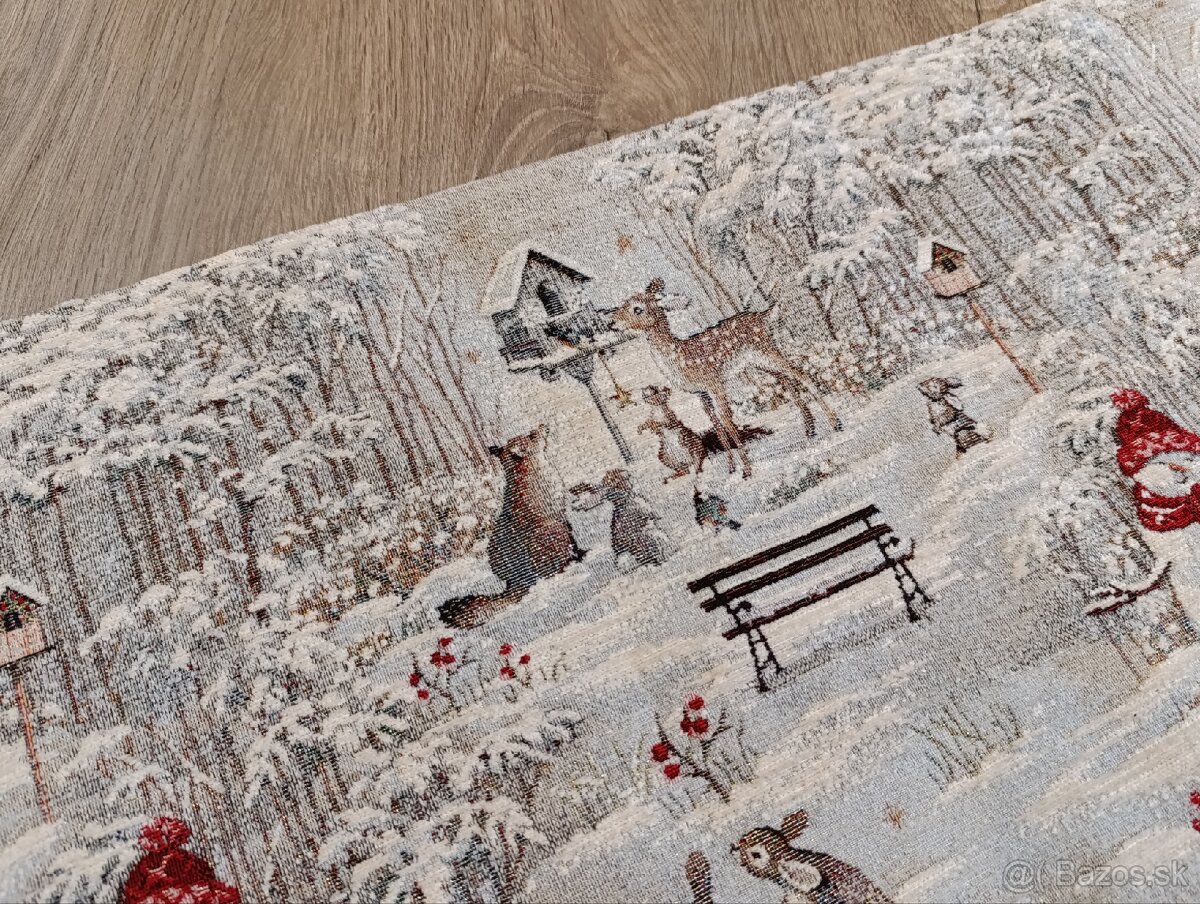 Vianočný zimný behúň na stôl