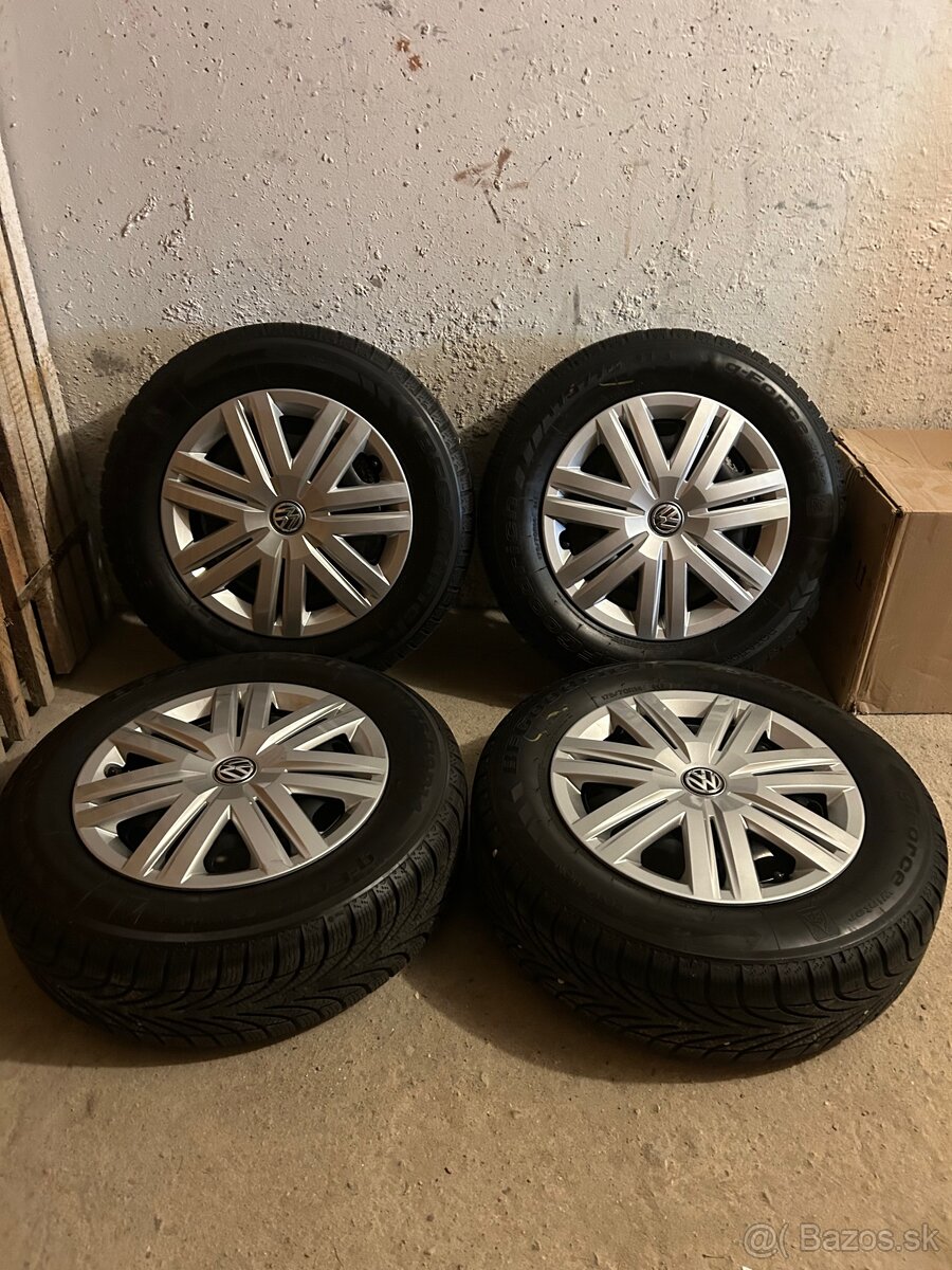 VW originál 5x100r14 disky + zimné pneu.