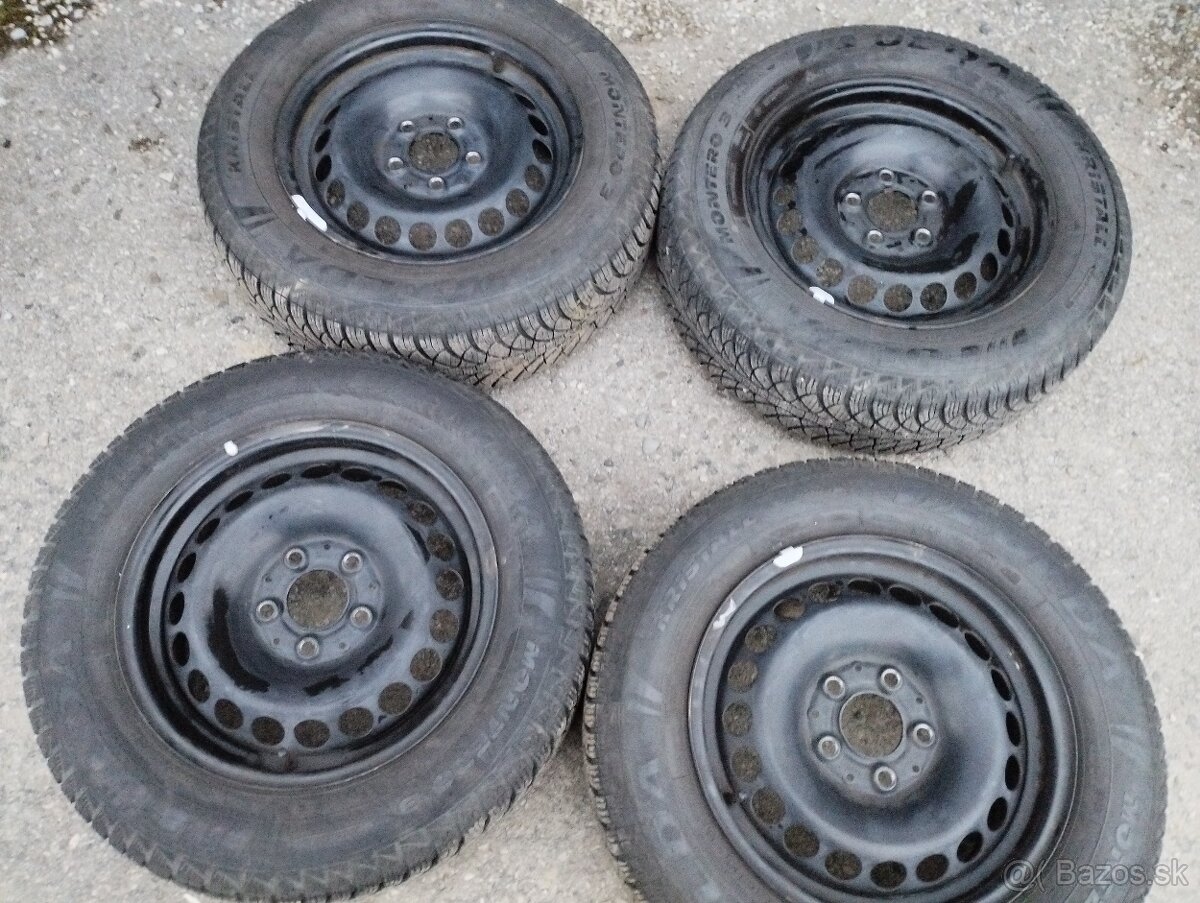 Predám plechové disky plus zimné pneu 195/65R15