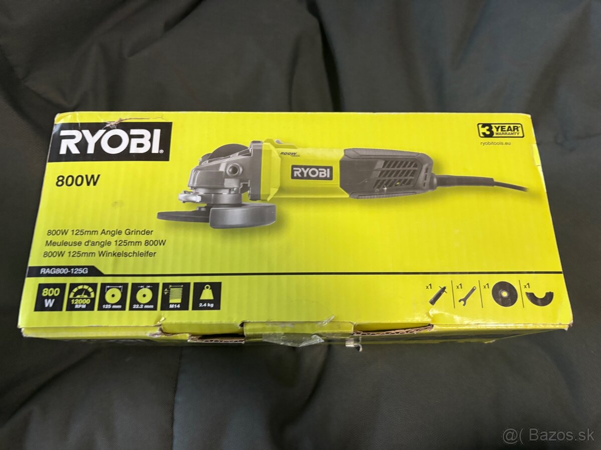Ryobi uhlová bruska Rag800-125 nepouzita