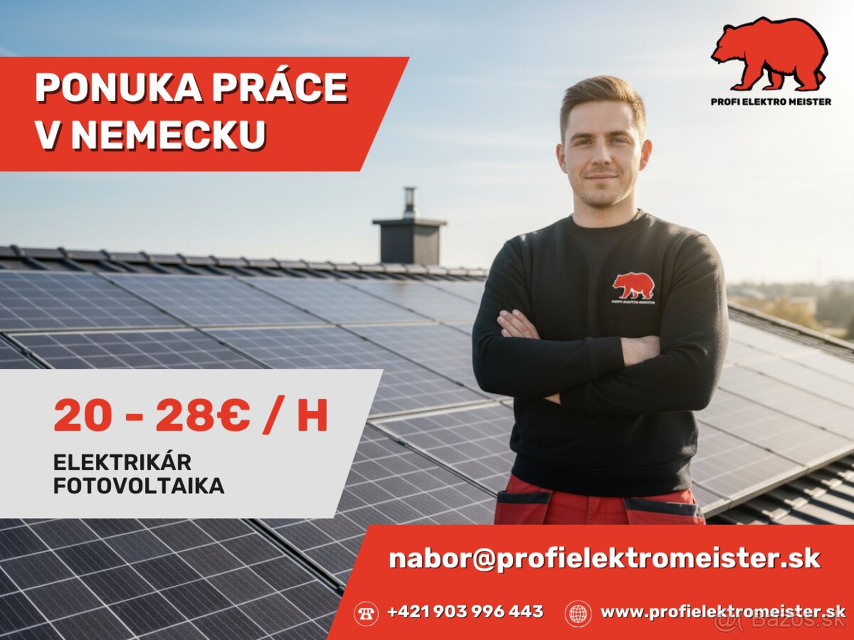 Elektrikári Nemecko 20-28€/hod - práca aj po novom roku