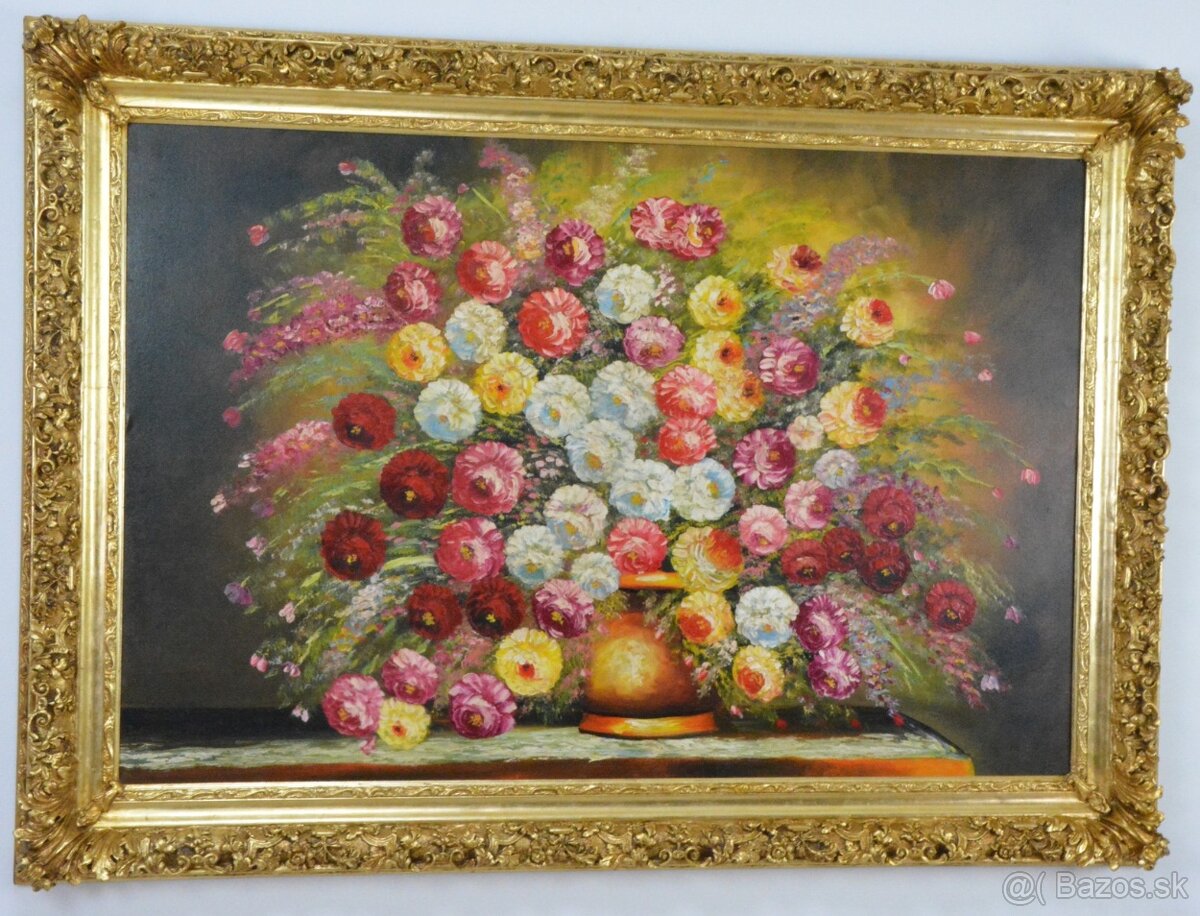 Zámecký obraz - Zátiší - olej na plátně-XXL 179 cm