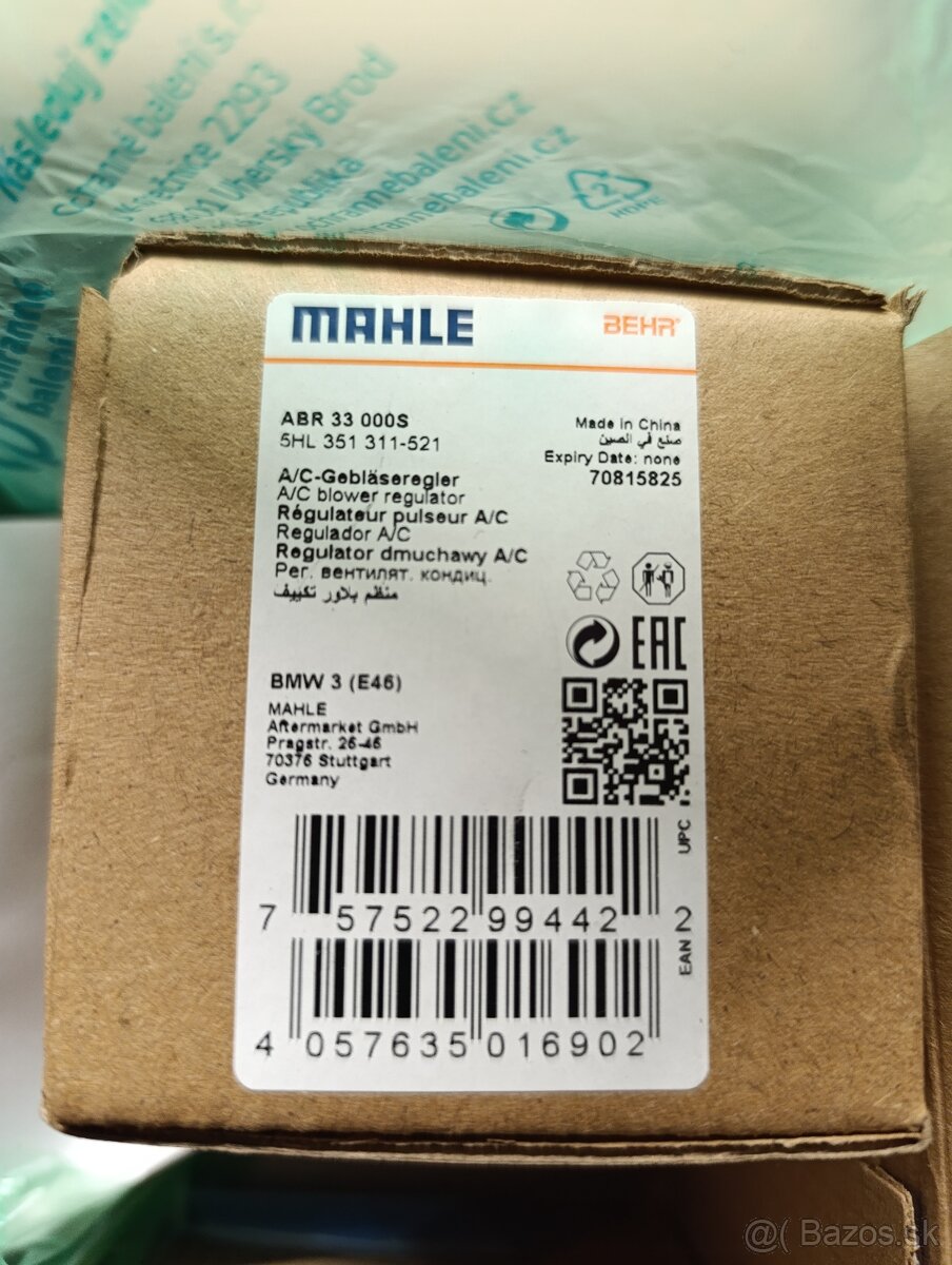 BMW E46 regulátor kúrenia