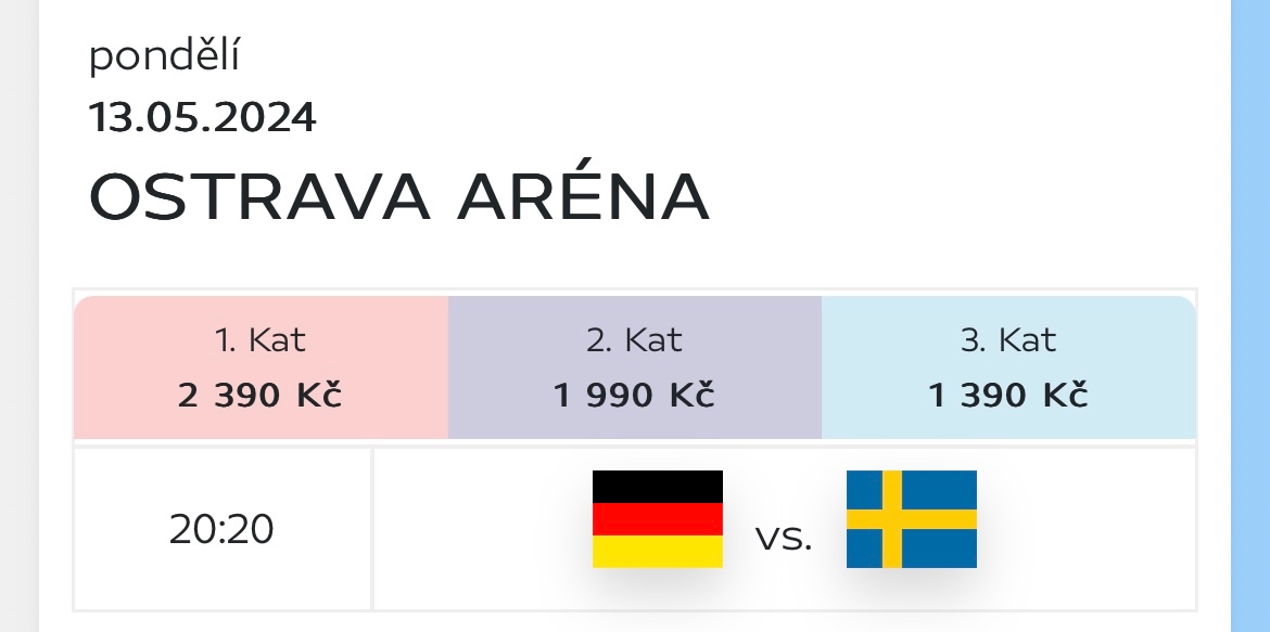 Hokej Nemecko - Švédsko
