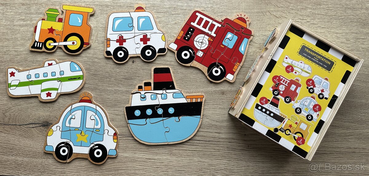 Drevené puzzle box Vozidlá(Small Foot) za 7EUR