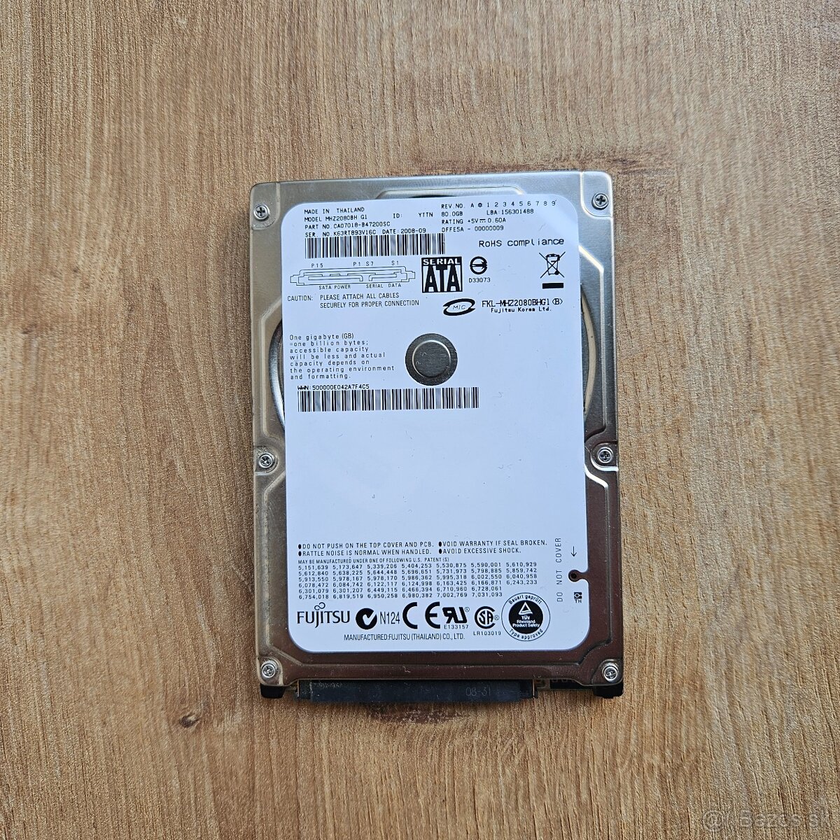Pevny disk 2.5" Fujitsu 80 GB