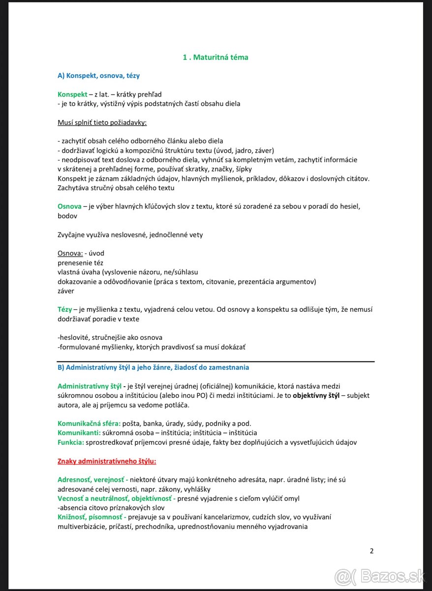 Maturita zo slovenčiny
