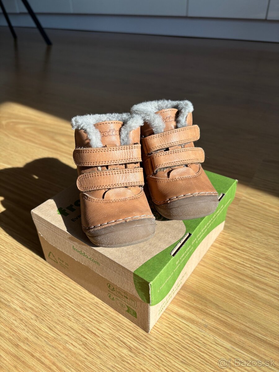 Froddo zimné detské topánky Paix up winter - Dark Brown